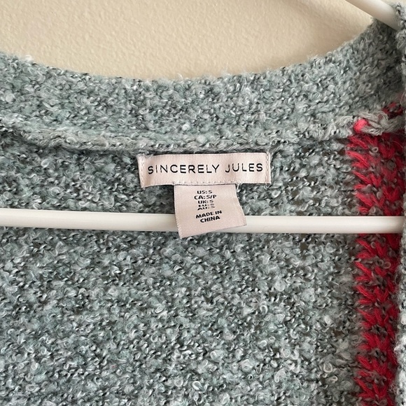 Sincerely Jules Wool‎ Blend Women’s Size Small Open Front Multicolor Cardigan - Picture 3 of 9